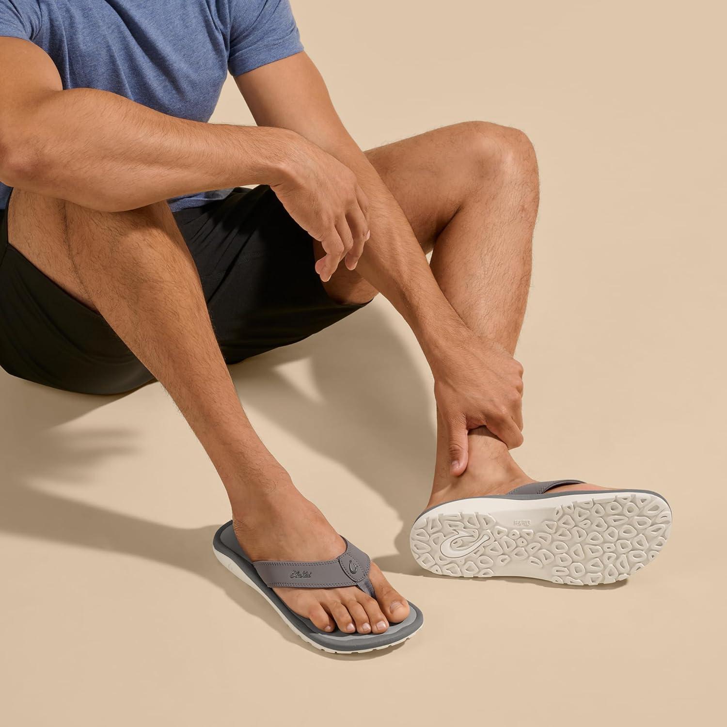 image:imageOLUKAI Hoopio Hau Womens Beach Sandals QuickDry FlipFlop Slides Water Resistant Suede Lining amp Wet Grip Soles Soft Comfort Fit amp Arch SupportGraphiteGraphite