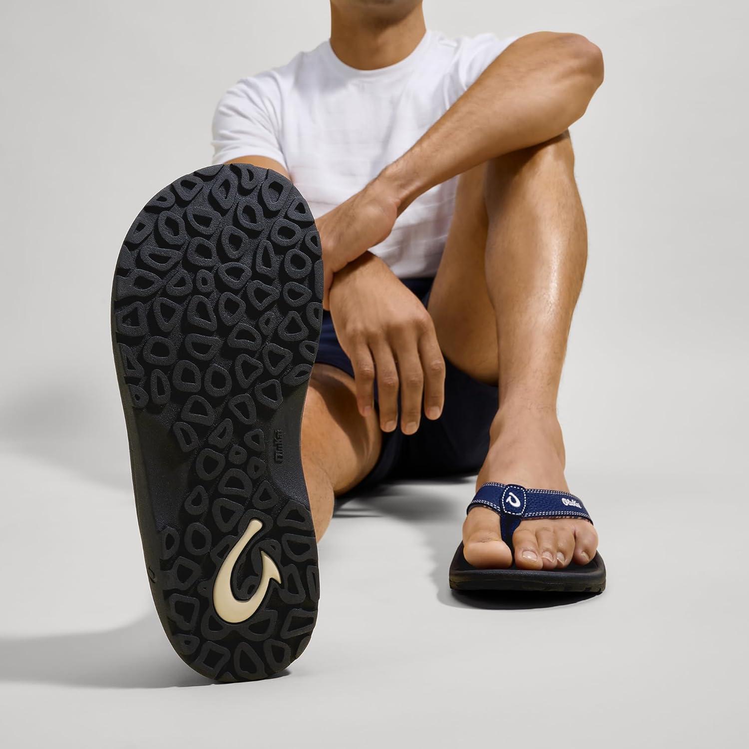 image:imageOLUKAI Hoopio Hau Womens Beach Sandals QuickDry FlipFlop Slides Water Resistant Suede Lining amp Wet Grip Soles Soft Comfort Fit amp Arch SupportNavyOnyx
