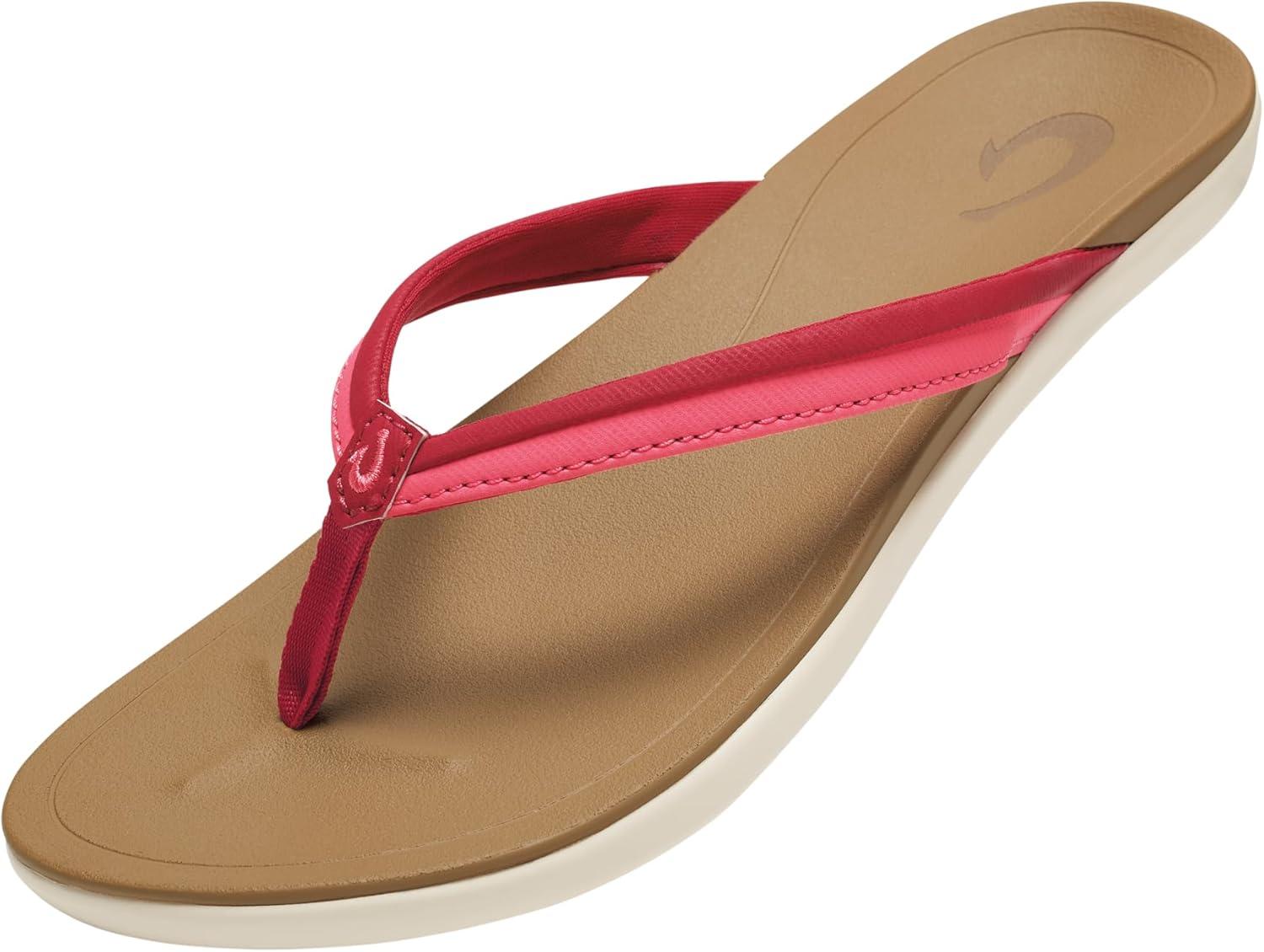 image:imageOLUKAI Hoopio Malua Womens Water Friendly Sandals Flip Flops for Beach amp Everyday Arch Support amp Comfort FitMystic BerryHot Pink
