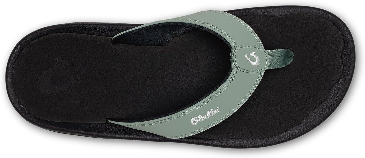 image:imageOLUKAI Ohana Mens Beach Sandals Water Resistant Flip Flops Arch Support amp Comfort Fit Lightweight amp Durable Enhanced Grip amp Traction SeagreenBlack 11
