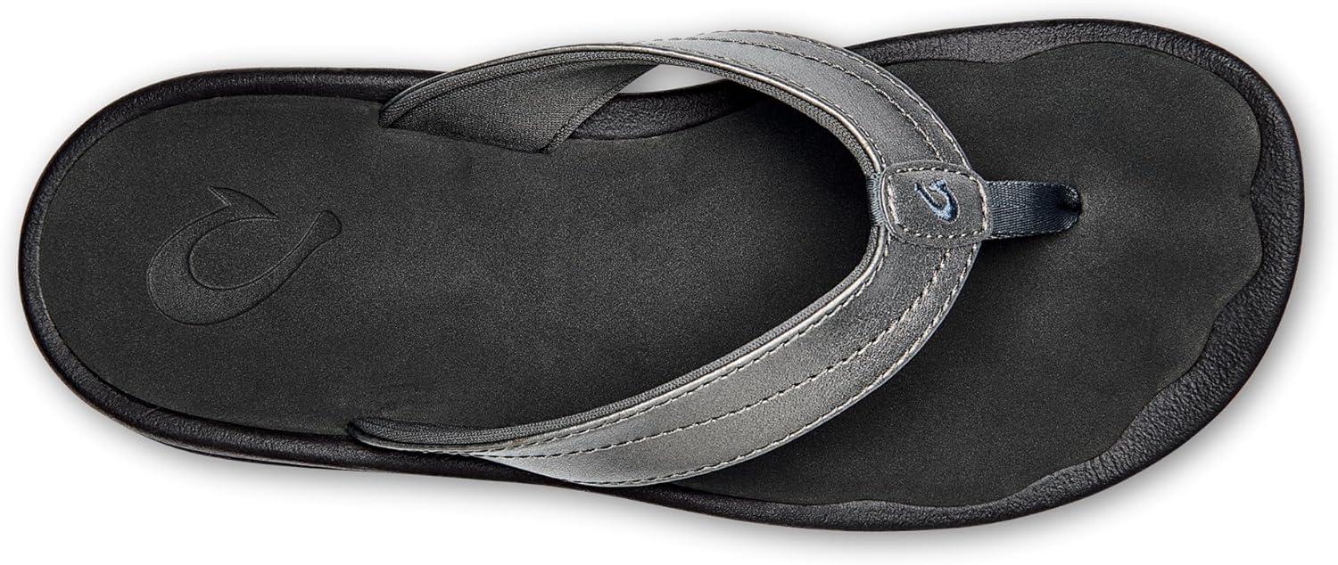 image:imageOLUKAI Ohana Womens Beach Sandals Water Resistant Flip Flops Arch Support amp Comfort Fit Lightweight amp Durable Enhanced Grip amp TractionPewterBlack