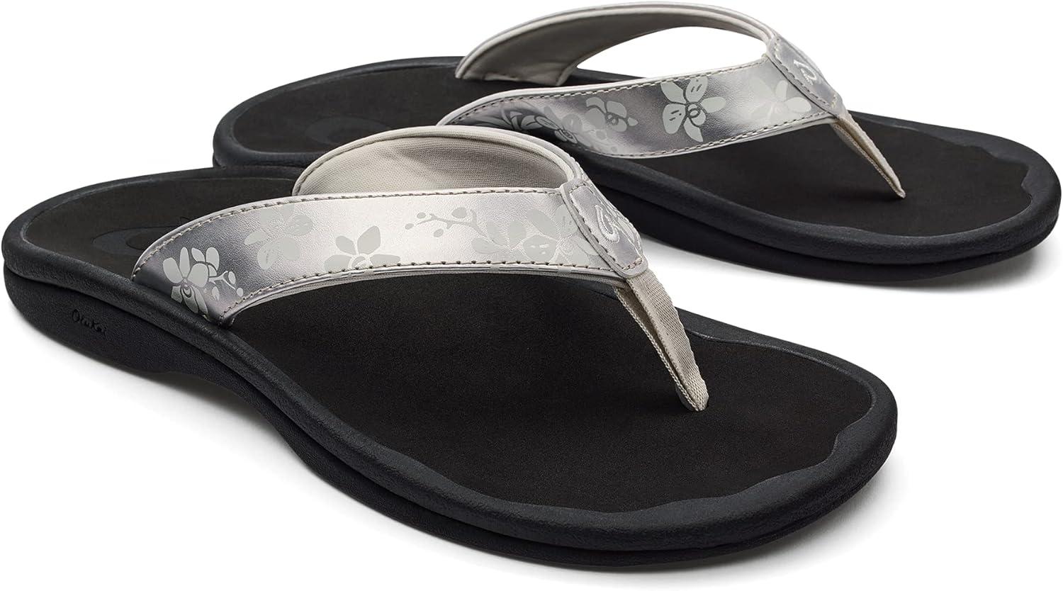 image:imageOLUKAI Ohana Womens Beach Sandals Water Resistant Flip Flops Arch Support amp Comfort Fit Lightweight amp Durable Enhanced Grip amp TractionSilverOrchid