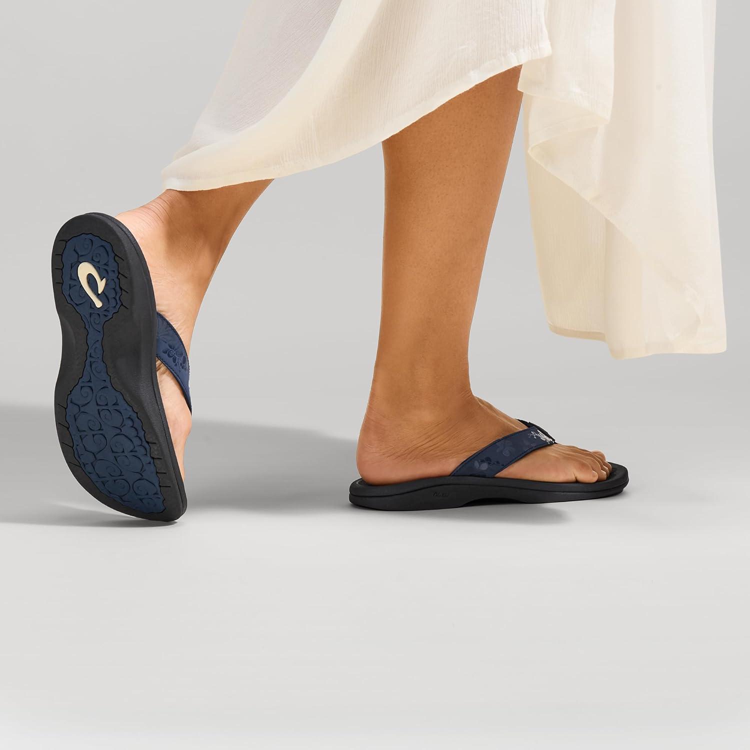 image:imageOLUKAI Ohana Womens Beach Sandals Water Resistant Flip Flops Arch Support amp Comfort Fit Lightweight amp Durable Enhanced Grip amp TractionTrench BlueOrchid