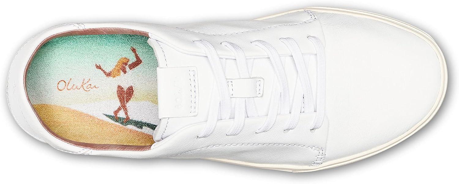 image:imageOLUKAI Pehuea Li ILI Womens Everyday Leather Sneakers Casual amp Versatile Shoes with Dropin Heel Soft amp Premium Materials AllDay Comfort amp SupportWhiteWhite