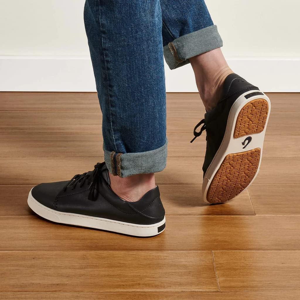 image:imageOLUKAI Pehuea Li ILI Womens Everyday Leather Sneakers Casual amp Versatile Shoes with Dropin Heel Soft amp Premium Materials AllDay Comfort amp SupportBlack