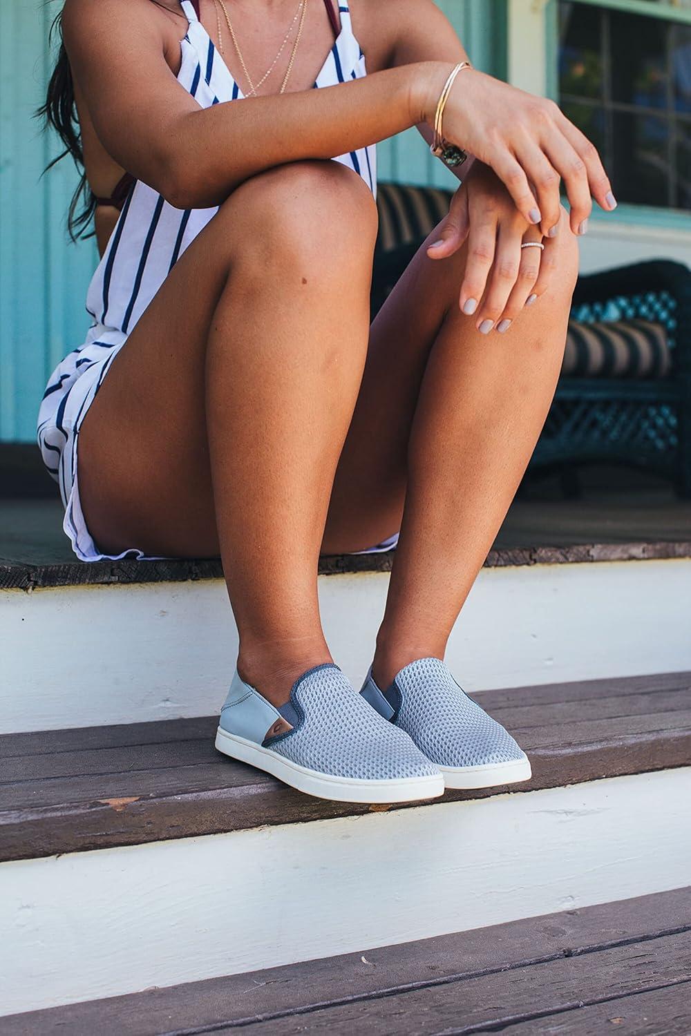image:imageOLUKAI Pehuea Womens Slip On Sneakers Casual Everyday Shoes with Easy On amp Off Design Breathable Mesh amp Dropin Heel AllDay Comfort amp SupportPale GreyCharcoal