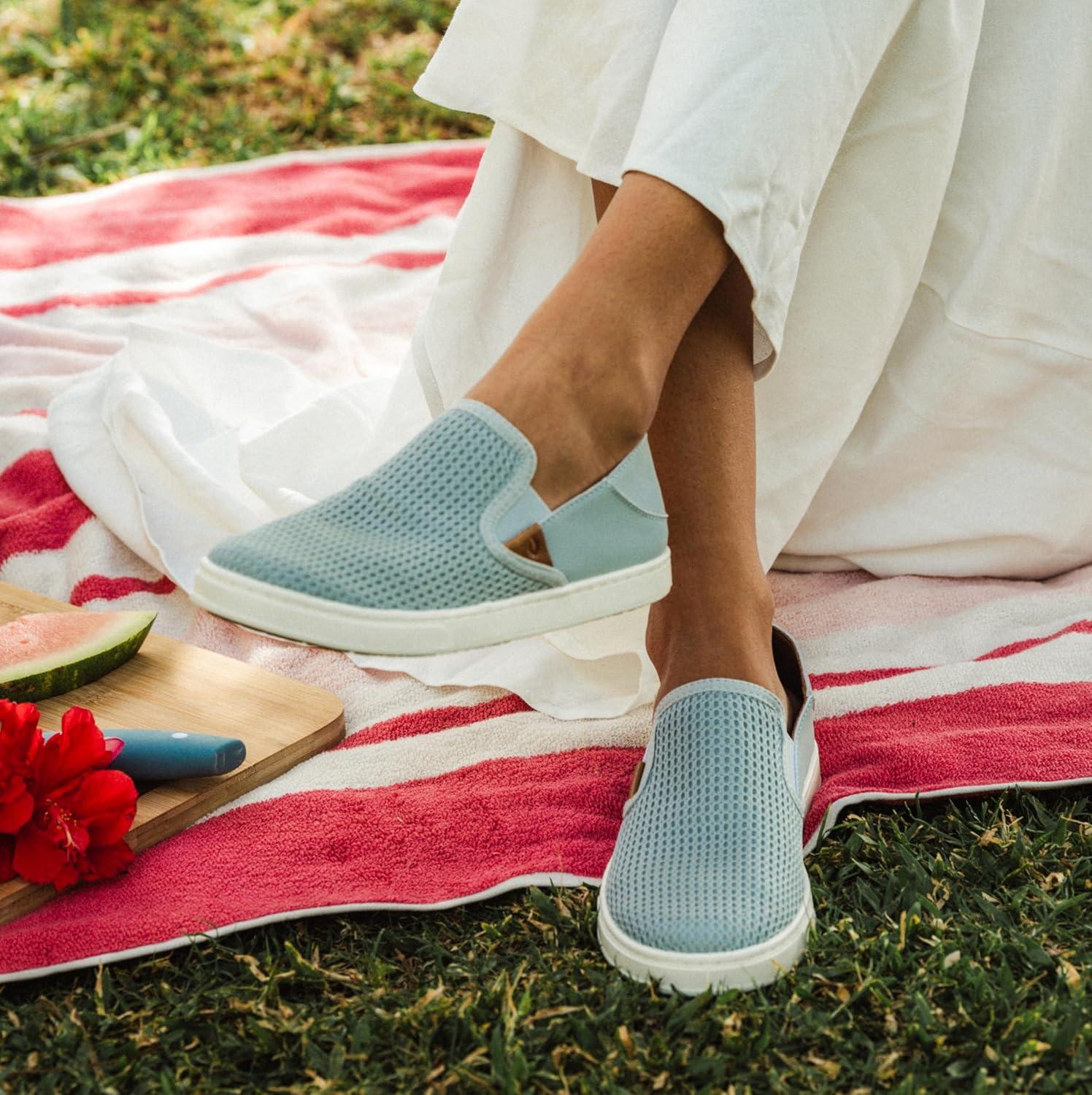 image:imageOLUKAI Pehuea Womens Slip On Sneakers Casual Everyday Shoes with Easy On amp Off Design Breathable Mesh amp Dropin Heel AllDay Comfort amp SupportPale GreyPale Grey