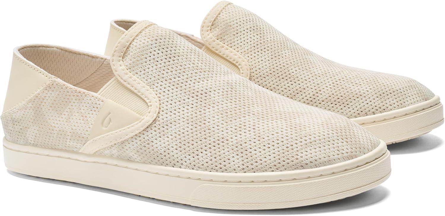 image:imageOLUKAI Pehuea Womens Slip On Sneakers Casual Everyday Shoes with Easy On amp Off Design Breathable Mesh amp Dropin Heel AllDay Comfort amp SupportPukaWhite
