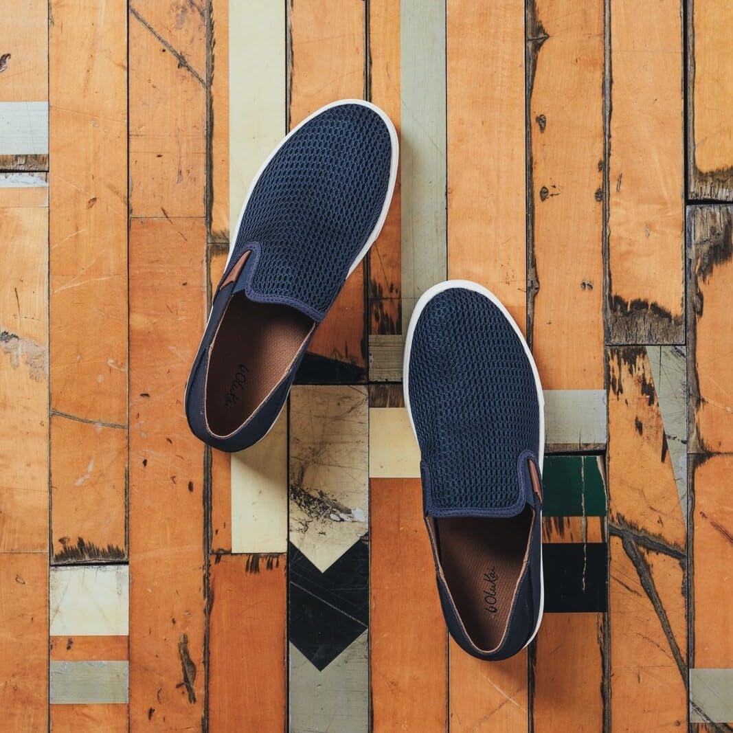 image:imageOLUKAI Pehuea Womens Slip On Sneakers Casual Everyday Shoes with Easy On amp Off Design Breathable Mesh amp Dropin Heel AllDay Comfort amp SupportTrench BlueTrench Blue