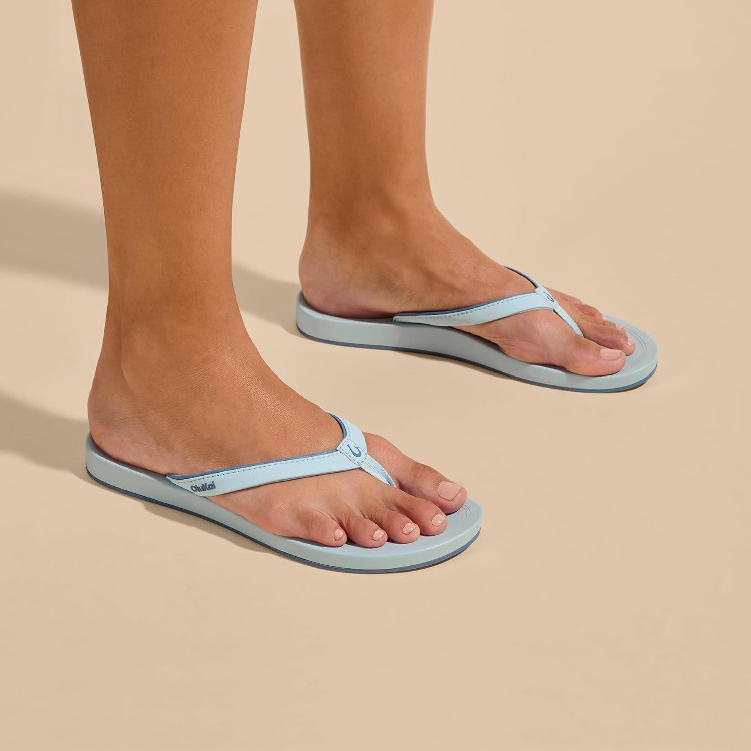 image:imageOLUKAI Uiki Womens Beach Sandal QuickDry FlipFlop Slides Water Resistant Wet Grip Soles amp Compression Molded FootbedBright SkyBright Sky