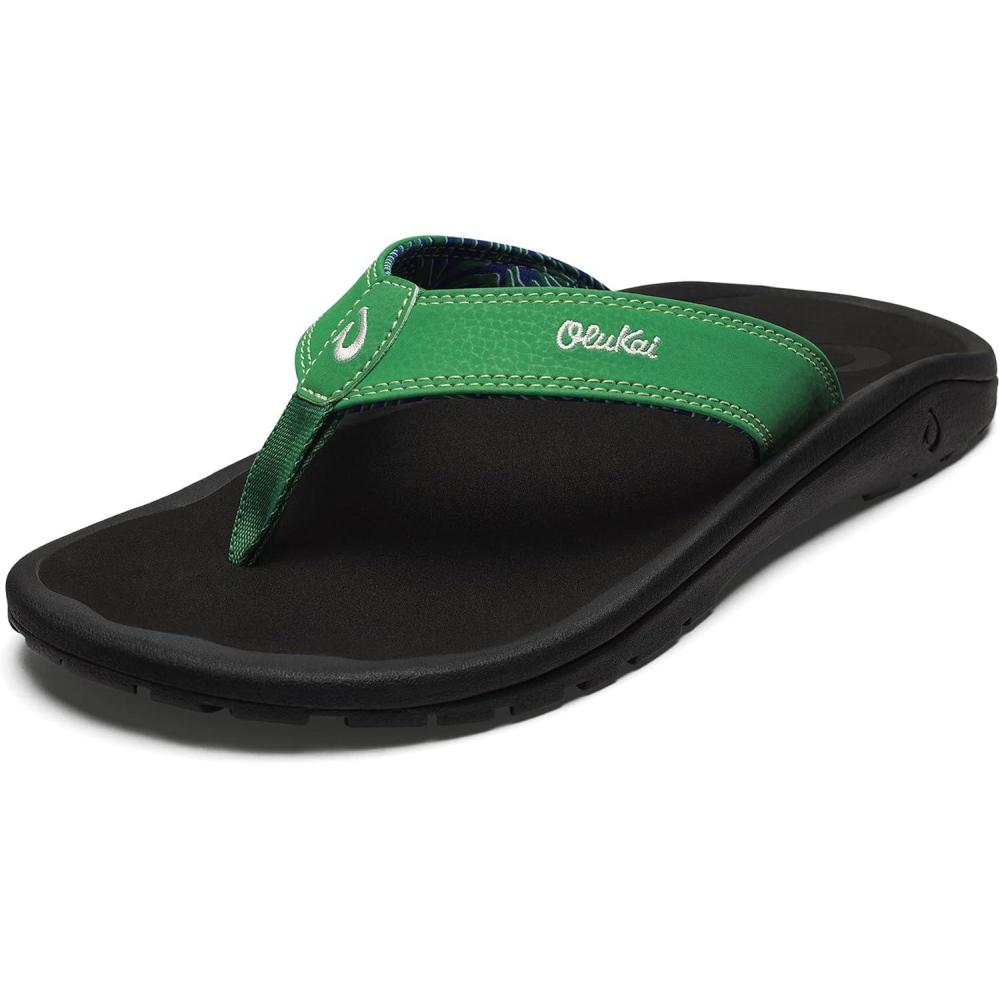 image:imageOLUKAI Hoopio Hau Womens Beach Sandals QuickDry FlipFlop Slides Water Resistant Suede Lining amp Wet Grip Soles Soft Comfort Fit amp Arch SupportBambooBlack