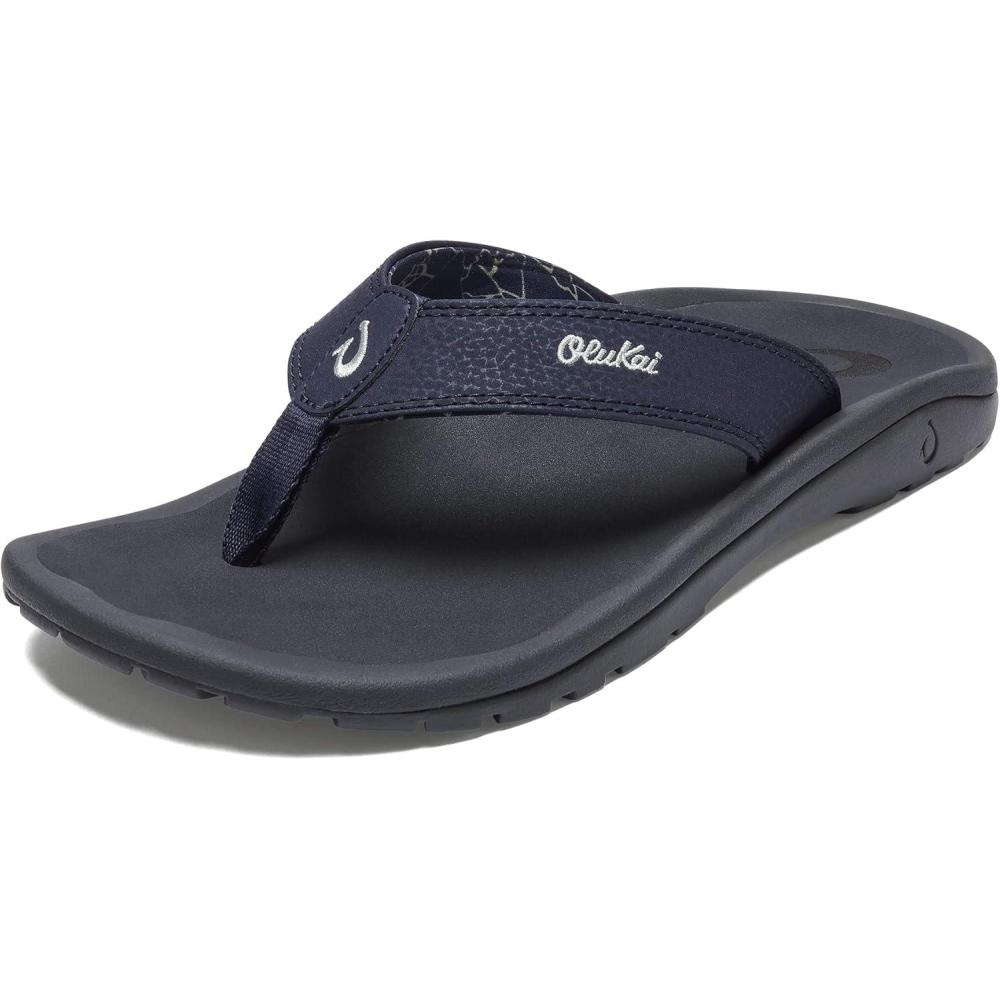 image:imageOLUKAI Hoopio Hau Womens Beach Sandals QuickDry FlipFlop Slides Water Resistant Suede Lining amp Wet Grip Soles Soft Comfort Fit amp Arch SupportBlue DepthDk Shadow