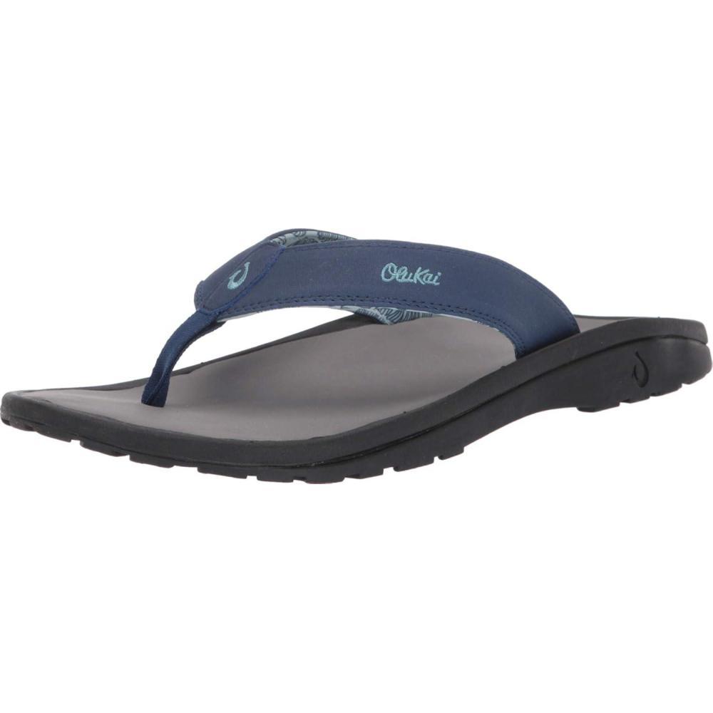 image:imageOLUKAI Hoopio Hau Womens Beach Sandals QuickDry FlipFlop Slides Water Resistant Suede Lining amp Wet Grip Soles Soft Comfort Fit amp Arch SupportDeepest Depths Anthracite