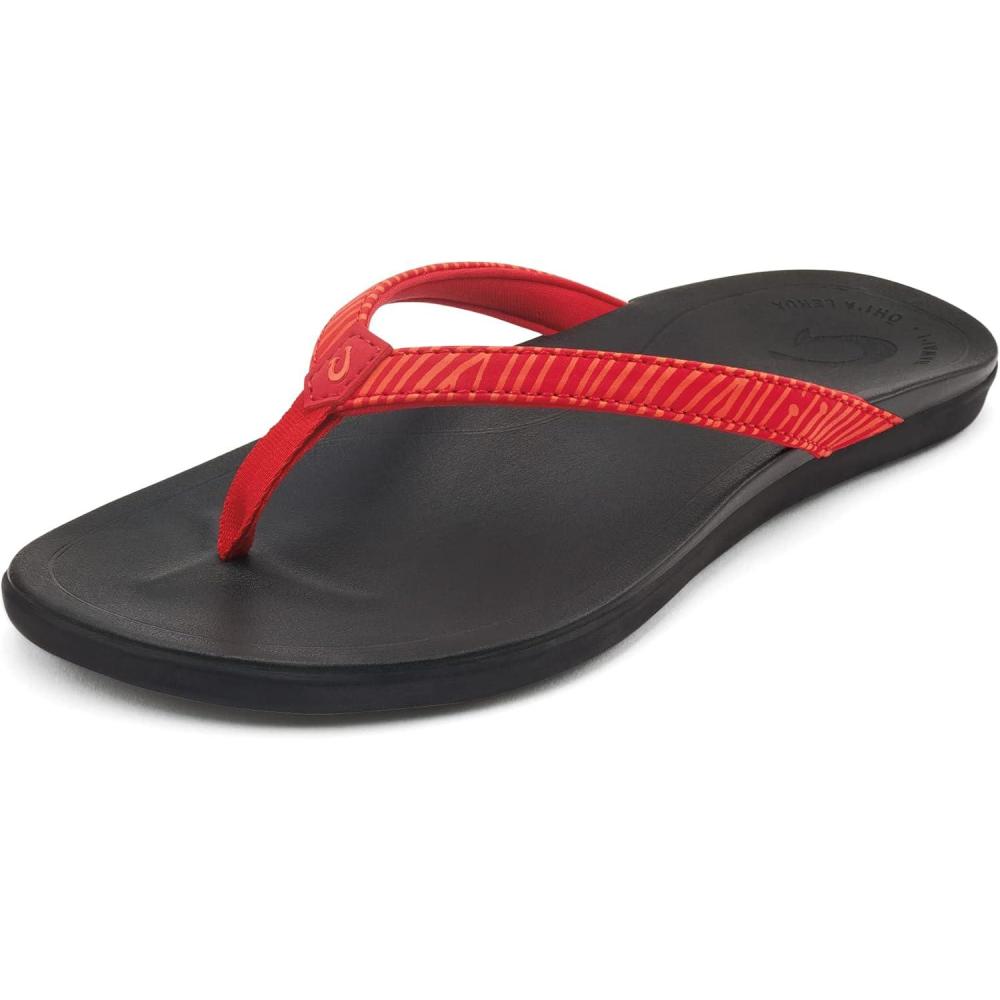 image:imageOLUKAI Hoopio Hau Womens Beach Sandals QuickDry FlipFlop Slides Water Resistant Suede Lining amp Wet Grip Soles Soft Comfort Fit amp Arch SupportLehuaLehua
