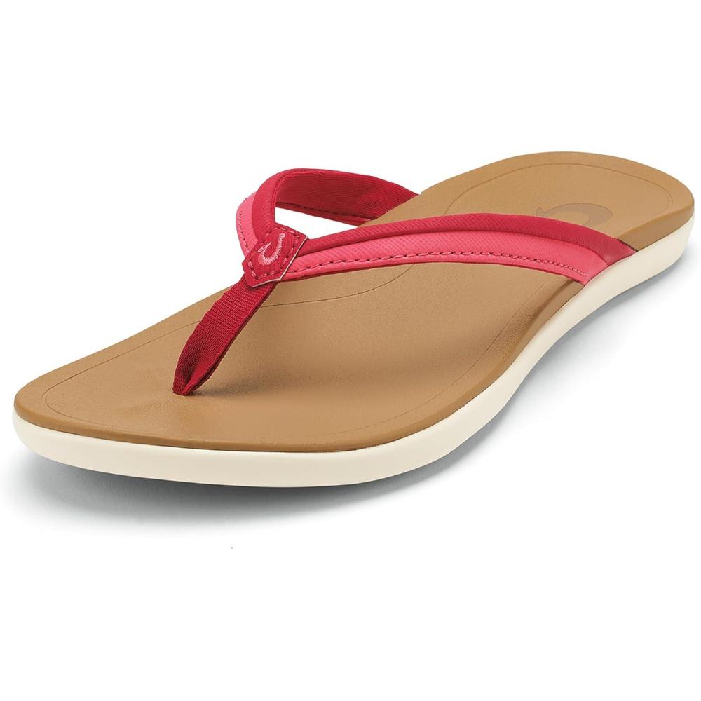 image:imageOLUKAI Hoopio Malua Womens Water Friendly Sandals Flip Flops for Beach amp Everyday Arch Support amp Comfort FitMystic BerryHot Pink