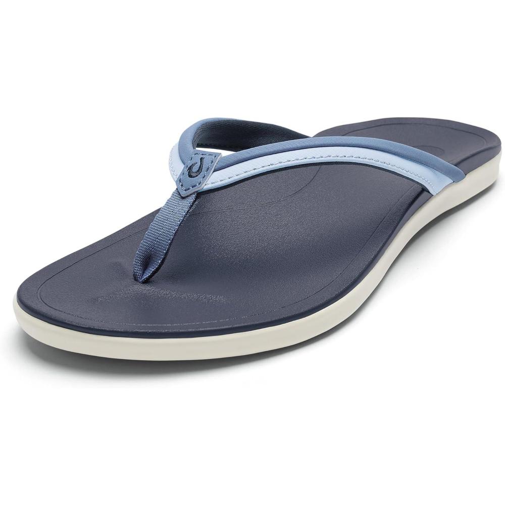 image:imageOLUKAI Hoopio Malua Womens Water Friendly Sandals Flip Flops for Beach amp Everyday Arch Support amp Comfort FitOcean FogLanai Breeze
