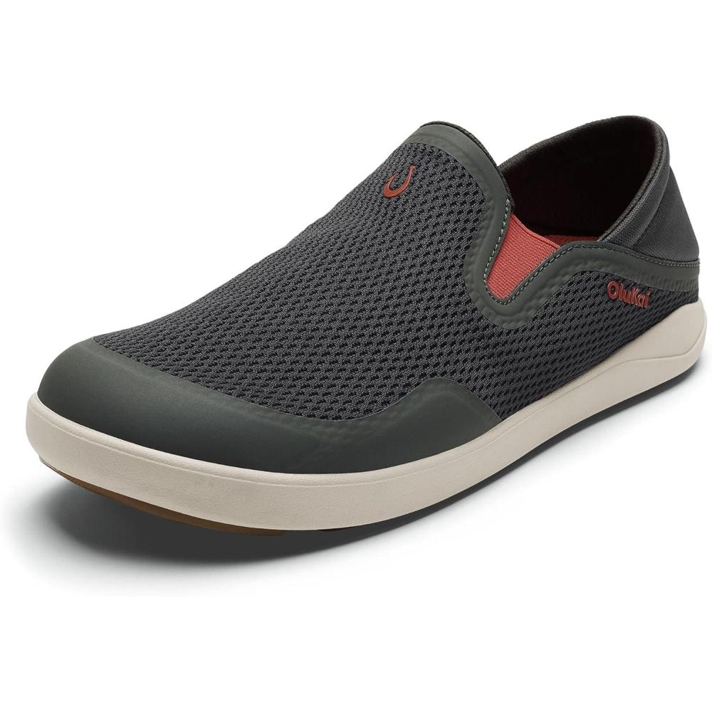 image:imageOLUKAI Moku SlipOn Mens Boat Shoes Enhanced Grip amp Traction Lightweight amp Breathable Mesh Comfort Fit amp AllDay WearIsland SaltKoi