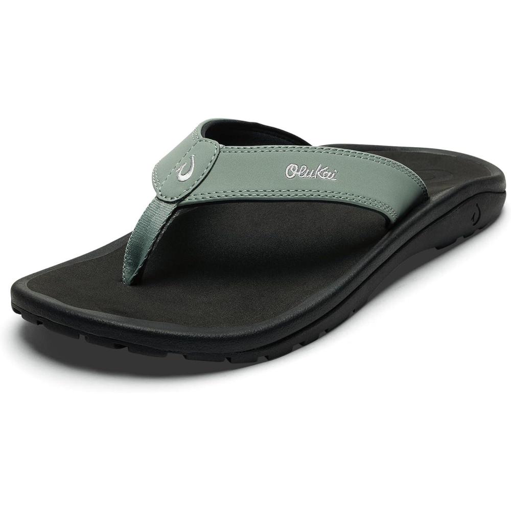 image:imageOLUKAI Ohana Mens Beach Sandals Water Resistant Flip Flops Arch Support amp Comfort Fit Lightweight amp Durable Enhanced Grip amp Traction SeagreenBlack 11