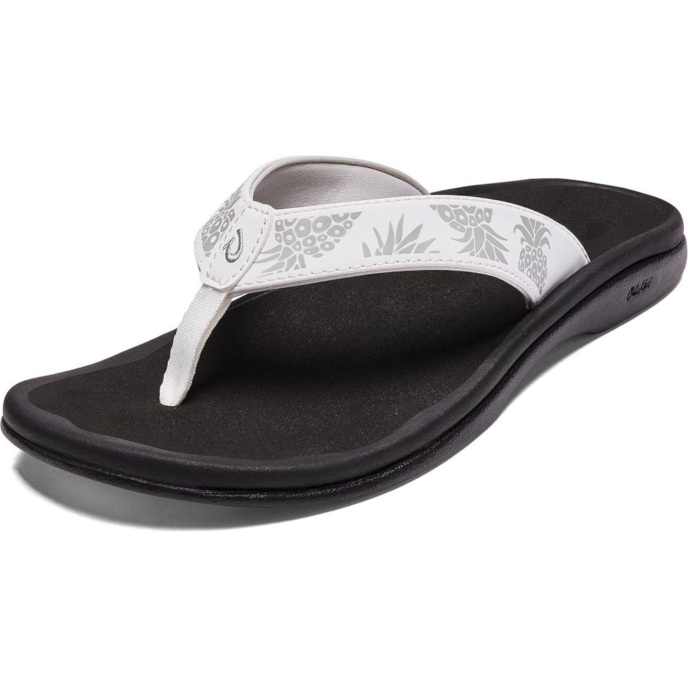 image:imageOLUKAI Ohana Womens Beach Sandals Water Resistant Flip Flops Arch Support amp Comfort Fit Lightweight amp Durable Enhanced Grip amp TractionBright WhiteHua