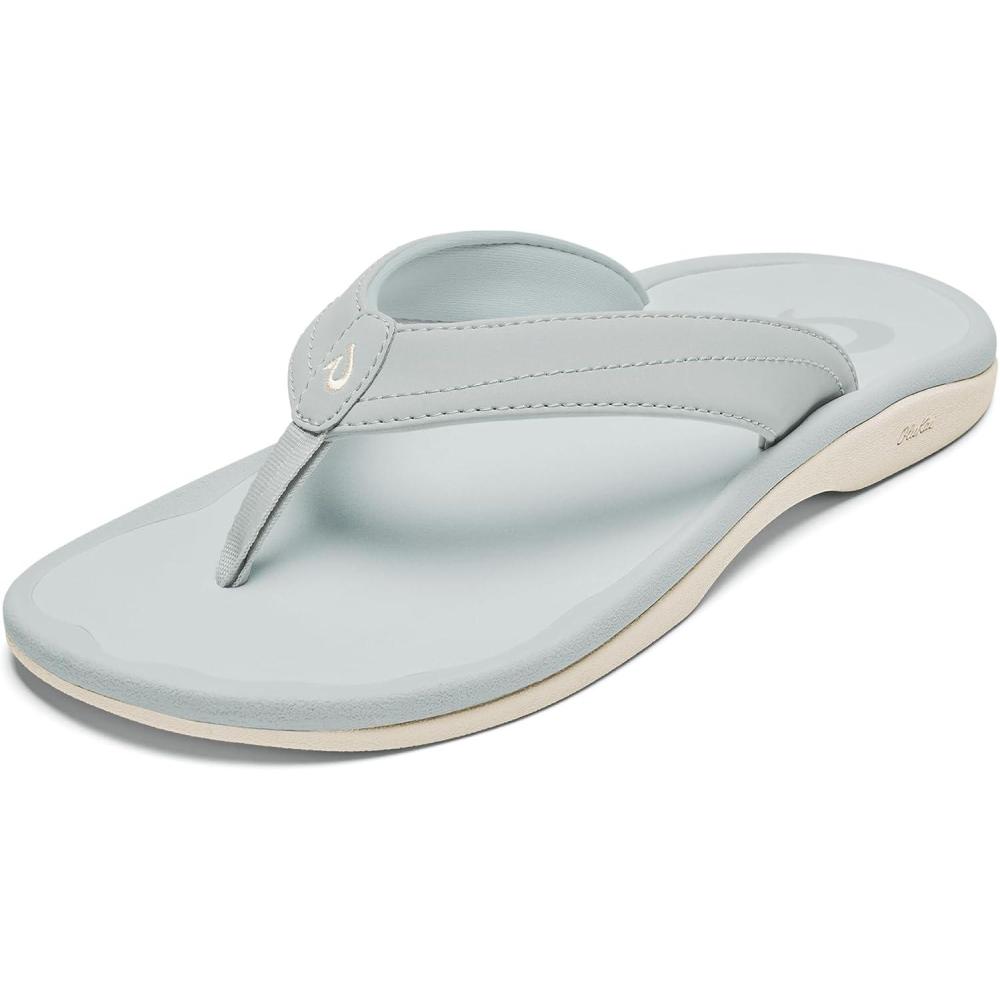 image:imageOLUKAI Ohana Womens Beach Sandals Water Resistant Flip Flops Arch Support amp Comfort Fit Lightweight amp Durable Enhanced Grip amp TractionCloud GreyCloud Grey