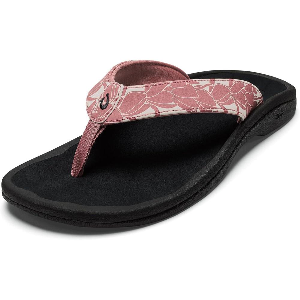 image:imageOLUKAI Ohana Womens Beach Sandals Water Resistant Flip Flops Arch Support amp Comfort Fit Lightweight amp Durable Enhanced Grip amp TractionCoral RosePai