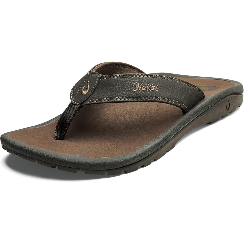 image:imageOLUKAI Ohana Womens Beach Sandals Water Resistant Flip Flops Arch Support amp Comfort Fit Lightweight amp Durable Enhanced Grip amp TractionDark JavaRay