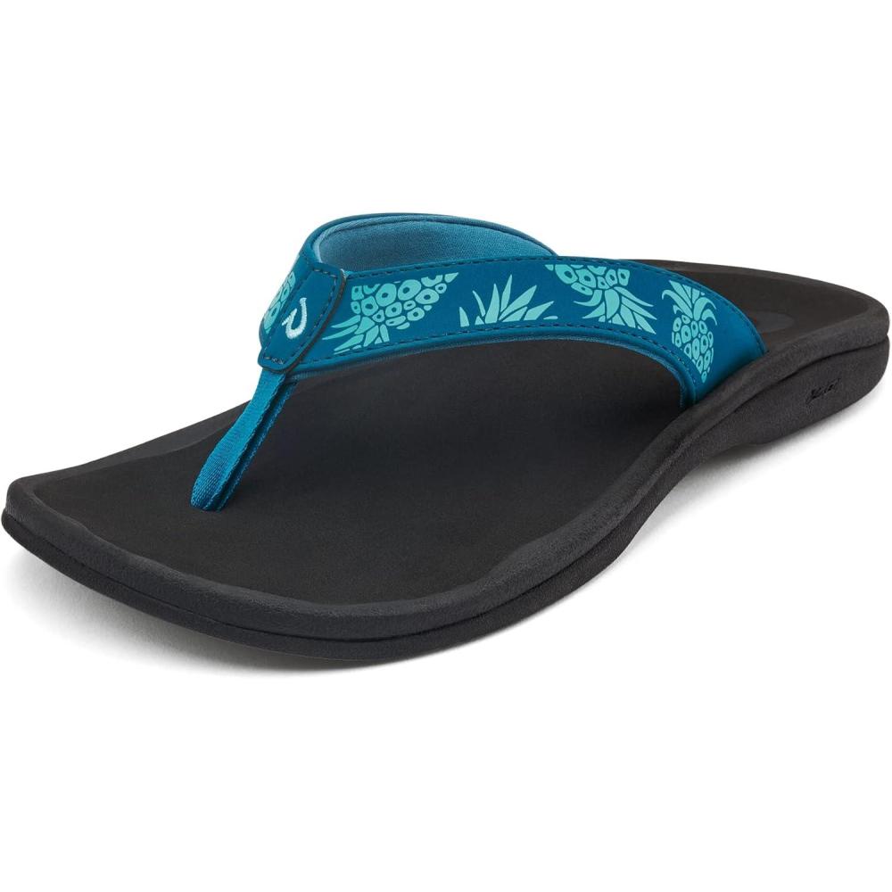 image:imageOLUKAI Ohana Womens Beach Sandals Water Resistant Flip Flops Arch Support amp Comfort Fit Lightweight amp Durable Enhanced Grip amp TractionDeep WaterHua