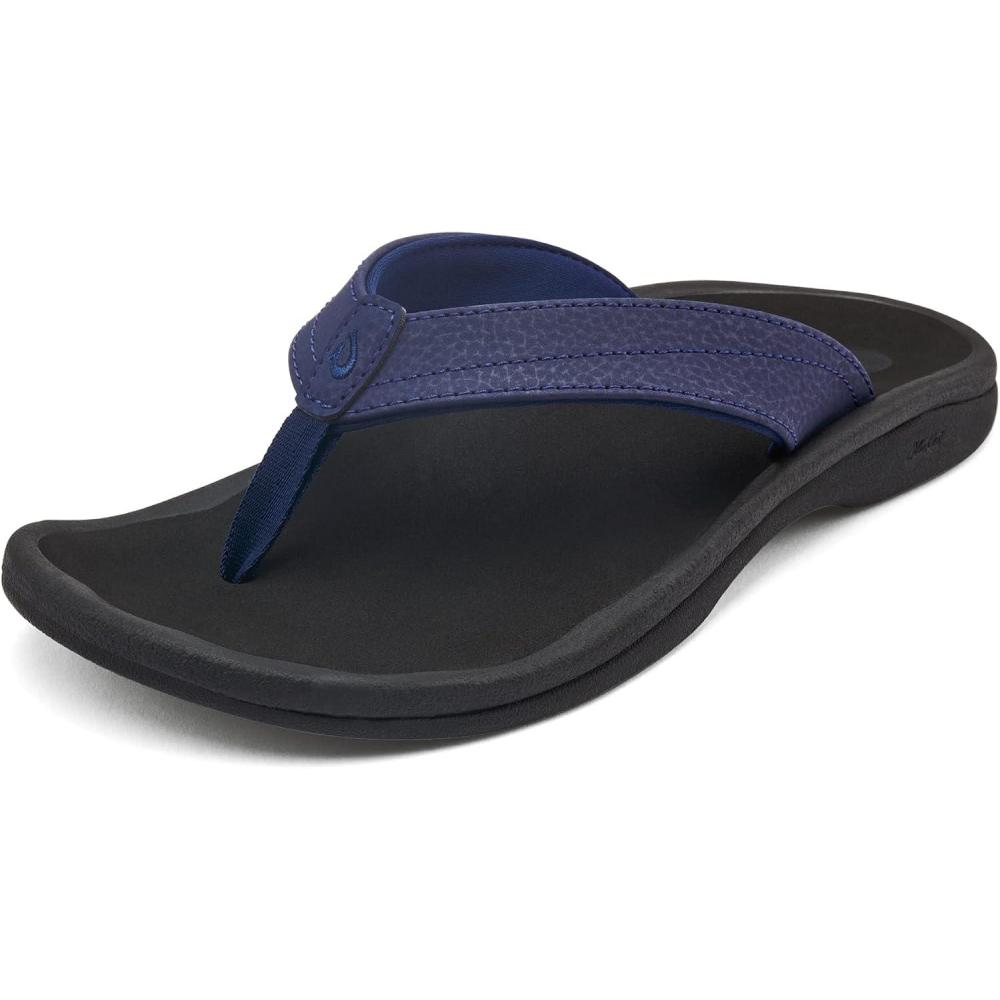 image:imageOLUKAI Ohana Womens Beach Sandals Water Resistant Flip Flops Arch Support amp Comfort Fit Lightweight amp Durable Enhanced Grip amp TractionPacificaBlack