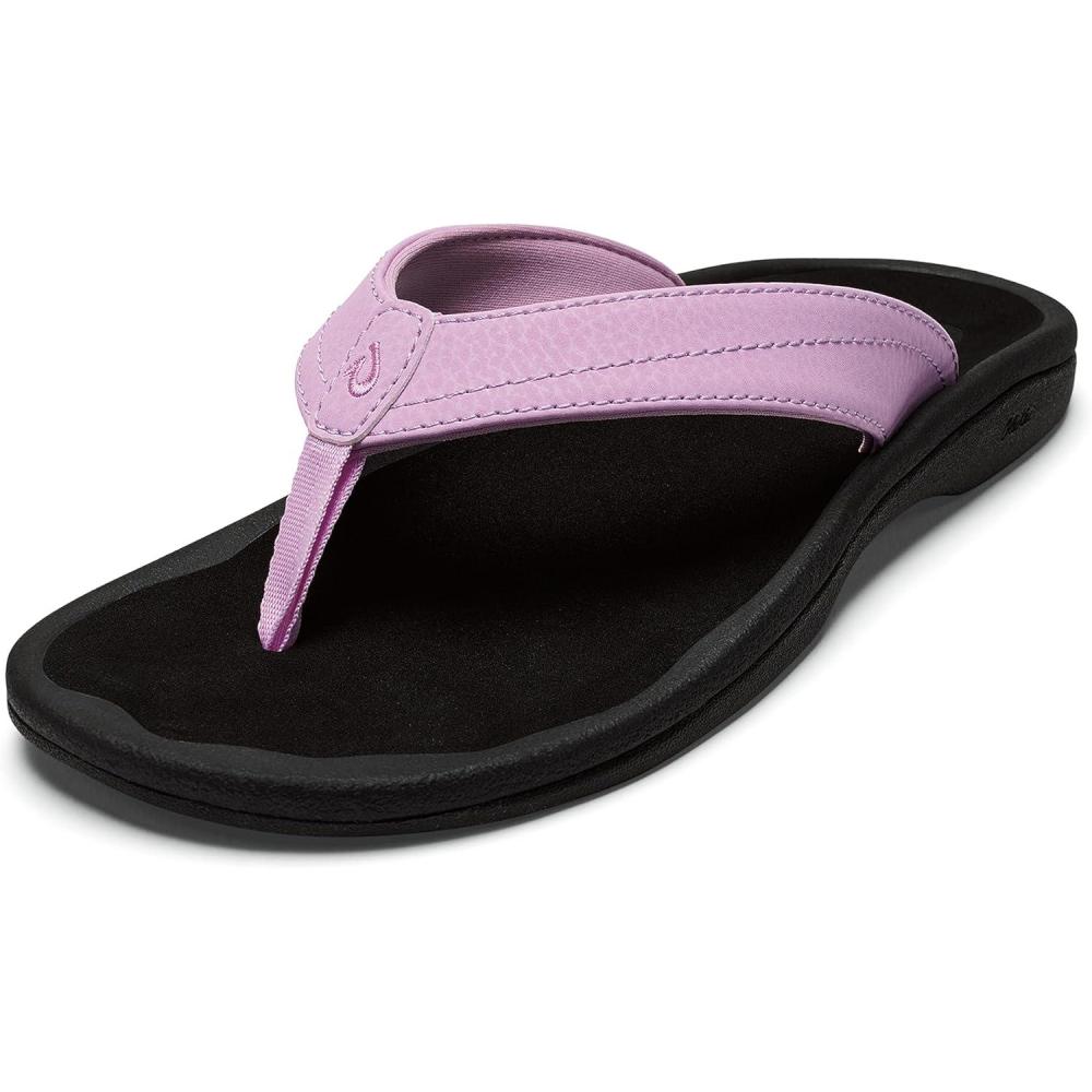 image:imageOLUKAI Ohana Womens Beach Sandals Water Resistant Flip Flops Arch Support amp Comfort Fit Lightweight amp Durable Enhanced Grip amp TractionParadise PinkLava Rock