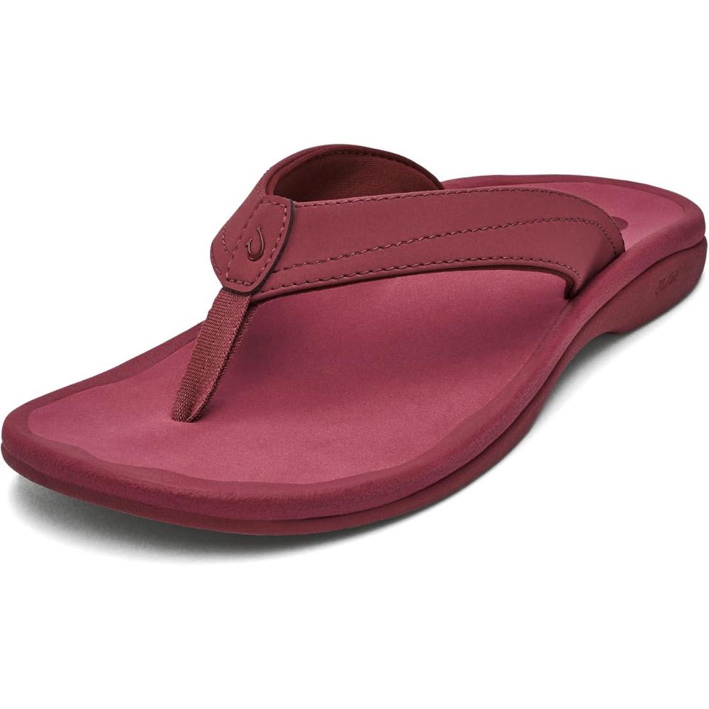 image:imageOLUKAI Ohana Womens Beach Sandals Water Resistant Flip Flops Arch Support amp Comfort Fit Lightweight amp Durable Enhanced Grip amp TractionRed EarthRed Earth