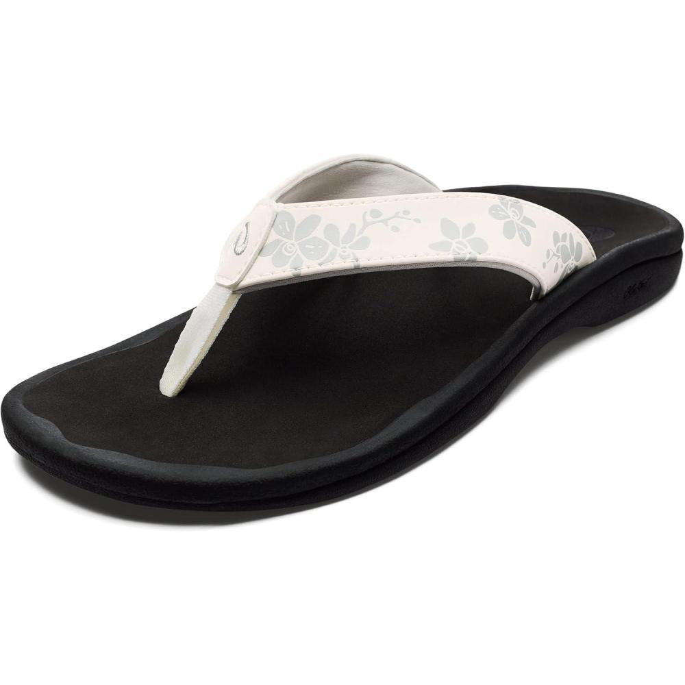 image:imageOLUKAI Ohana Womens Beach Sandals Water Resistant Flip Flops Arch Support amp Comfort Fit Lightweight amp Durable Enhanced Grip amp TractionWhiteOrchid