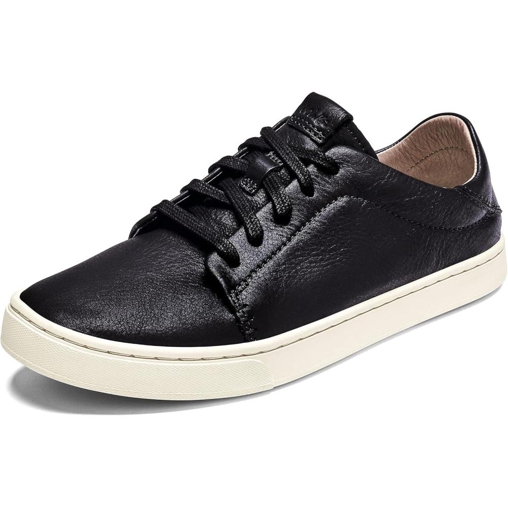 image:imageOLUKAI Pehuea Li ILI Womens Everyday Leather Sneakers Casual amp Versatile Shoes with Dropin Heel Soft amp Premium Materials AllDay Comfort amp SupportBlack