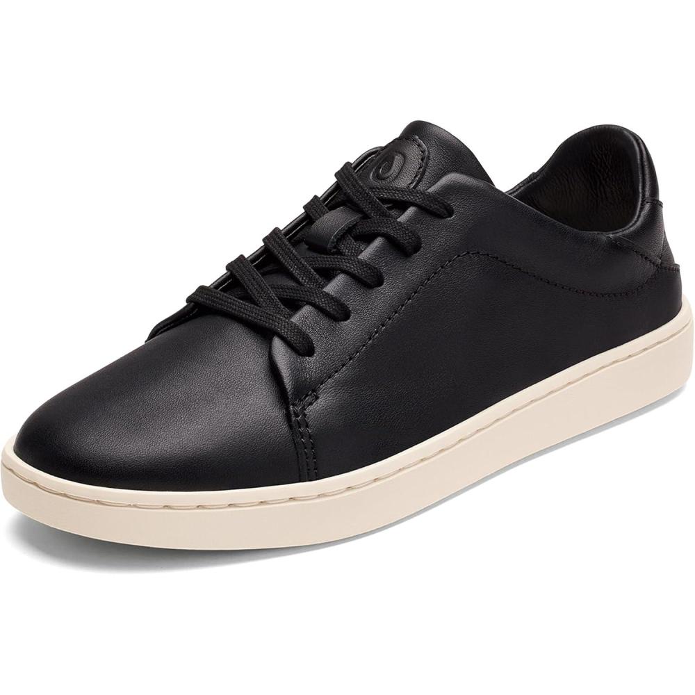 image:imageOLUKAI Pehuea Li ILI Womens Everyday Leather Sneakers Casual amp Versatile Shoes with Dropin Heel Soft amp Premium Materials AllDay Comfort amp SupportBlackBlack