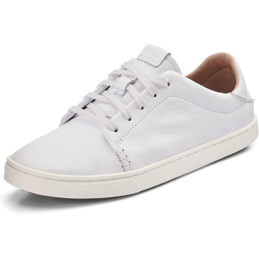 image:imageOLUKAI Pehuea Li ILI Womens Everyday Leather Sneakers Casual amp Versatile Shoes with Dropin Heel Soft amp Premium Materials AllDay Comfort amp SupportWhiteWhite