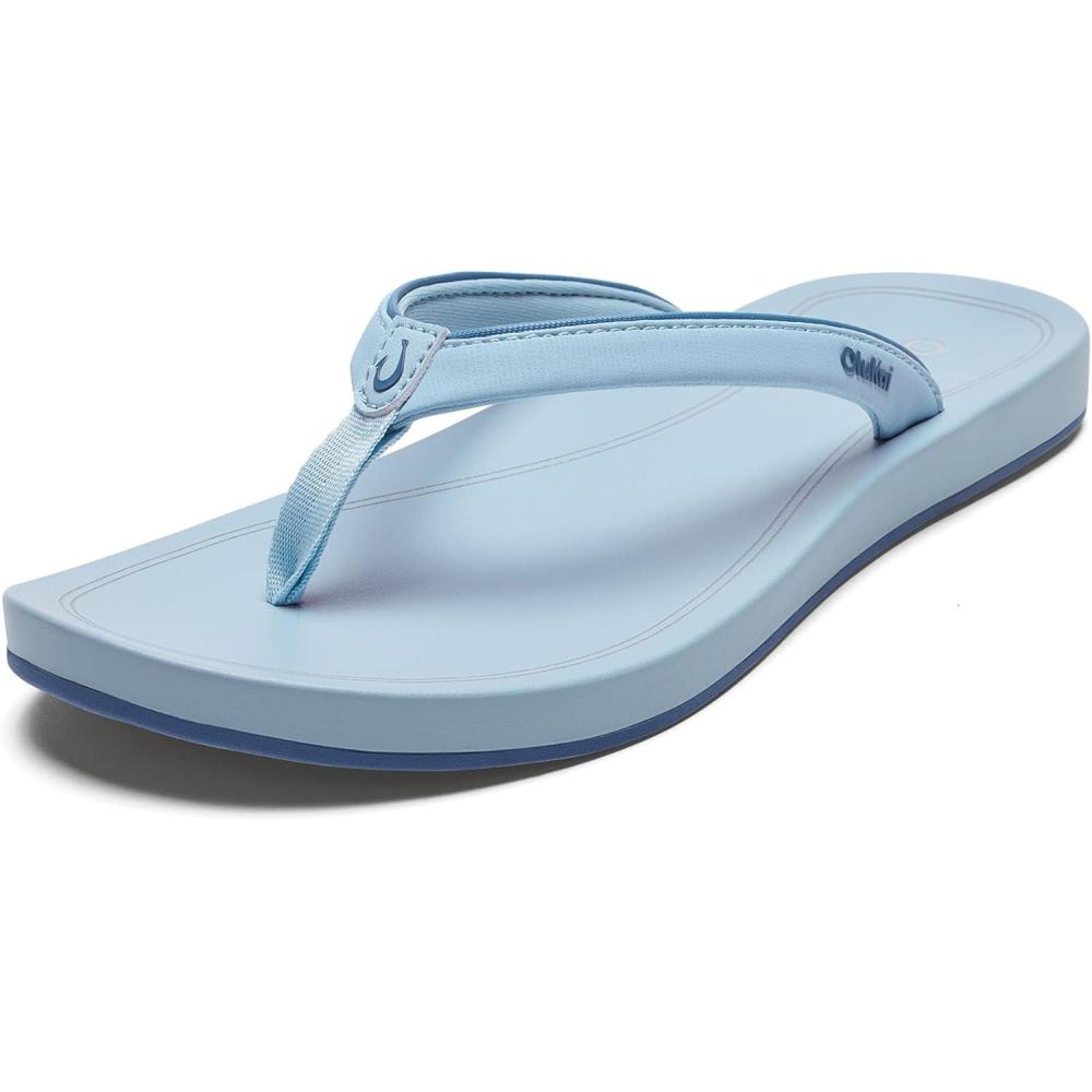 image:imageOLUKAI Uiki Womens Beach Sandal QuickDry FlipFlop Slides Water Resistant Wet Grip Soles amp Compression Molded FootbedBright SkyBright Sky