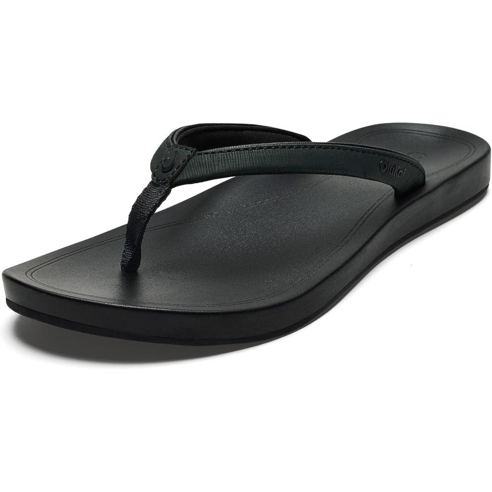 image:imageOLUKAI Uiki Womens Beach Sandal QuickDry FlipFlop Slides Water Resistant Wet Grip Soles amp Compression Molded FootbedLava RockLava Rock