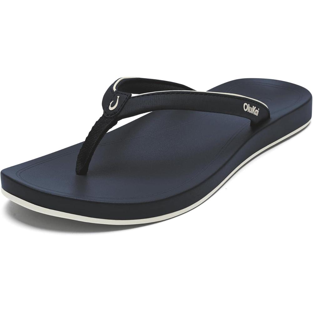 image:imageOLUKAI Uiki Womens Beach Sandal QuickDry FlipFlop Slides Water Resistant Wet Grip Soles amp Compression Molded FootbedMood IndigoPai