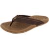OLUKAI Hiapo Men’s Leather Beach Sandal, Crafted Materials, Lightweight & Durable, All-Day Comfort & Support(Dark Java/Toffee)