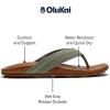 OLUKAI Hiapo Men’s Leather Beach Sandal, Crafted Materials, Lightweight & Durable, All-Day Comfort & Support(Odyssey Grey/Sahara)