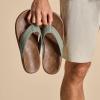 OLUKAI Hiapo Men’s Leather Beach Sandal, Crafted Materials, Lightweight & Durable, All-Day Comfort & Support(Odyssey Grey/Sahara)