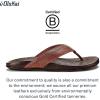 OLUKAI Hiapo Men’s Leather Beach Sandal, Crafted Materials, Lightweight & Durable, All-Day Comfort & Support(Rum/Dark Wood)