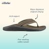 OLUKAI Hokua Men’s Beach Sandals, Quick-Dry Flip-Flop Slides, Water Resistant & Wet Grip Rubber Soles, Compression Molded Footbed & Soft Comfort Fit(Banyan/Banyan)