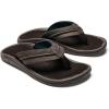 OLUKAI Hokua Men’s Beach Sandals, Quick-Dry Flip-Flop Slides, Water Resistant & Wet Grip Rubber Soles, Compression Molded Footbed & Soft Comfort Fit(Dark Wood/Dark Wood)