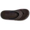 OLUKAI Hokua Men’s Beach Sandals, Quick-Dry Flip-Flop Slides, Water Resistant & Wet Grip Rubber Soles, Compression Molded Footbed & Soft Comfort Fit(Dark Wood/Dark Wood)