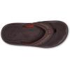 OLUKAI Hokua Men’s Beach Sandals, Quick-Dry Flip-Flop Slides, Water Resistant & Wet Grip Rubber Soles, Compression Molded Footbed & Soft Comfort Fit(Dark Java/Dark Java)