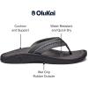 OLUKAI Hokua Men’s Beach Sandals, Quick-Dry Flip-Flop Slides, Water Resistant & Wet Grip Rubber Soles, Compression Molded Footbed & Soft Comfort Fit(Pavement/Pavement)