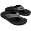 OLUKAI Hokua Men’s Beach Sandals, Quick-Dry Flip-Flop Slides, Water Resistant & Wet Grip Rubber Soles, Compression Molded Footbed & Soft Comfort Fit(Rock/Black)