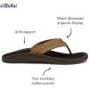 OLUKAI Hokua Men’s Beach Sandals, Quick-Dry Flip-Flop Slides, Water Resistant & Wet Grip Rubber Soles, Compression Molded Footbed & Soft Comfort Fit(Tan/Tan)