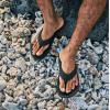 OLUKAI Ho’opio Hau Women’s Beach Sandals, Quick-Dry Flip-Flop Slides, Water Resistant Suede Lining & Wet Grip Soles, Soft Comfort Fit & Arch Support(Black/Black)