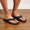 OLUKAI Ho’opio Hau Women’s Beach Sandals, Quick-Dry Flip-Flop Slides, Water Resistant Suede Lining & Wet Grip Soles, Soft Comfort Fit & Arch Support(Black/ Black)